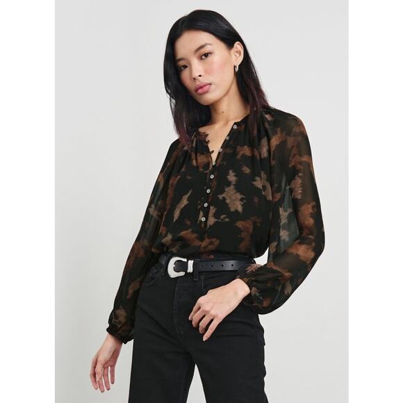 NWT Rails Indi Diffused Sandstone Blouse M - Picture 6 of 7